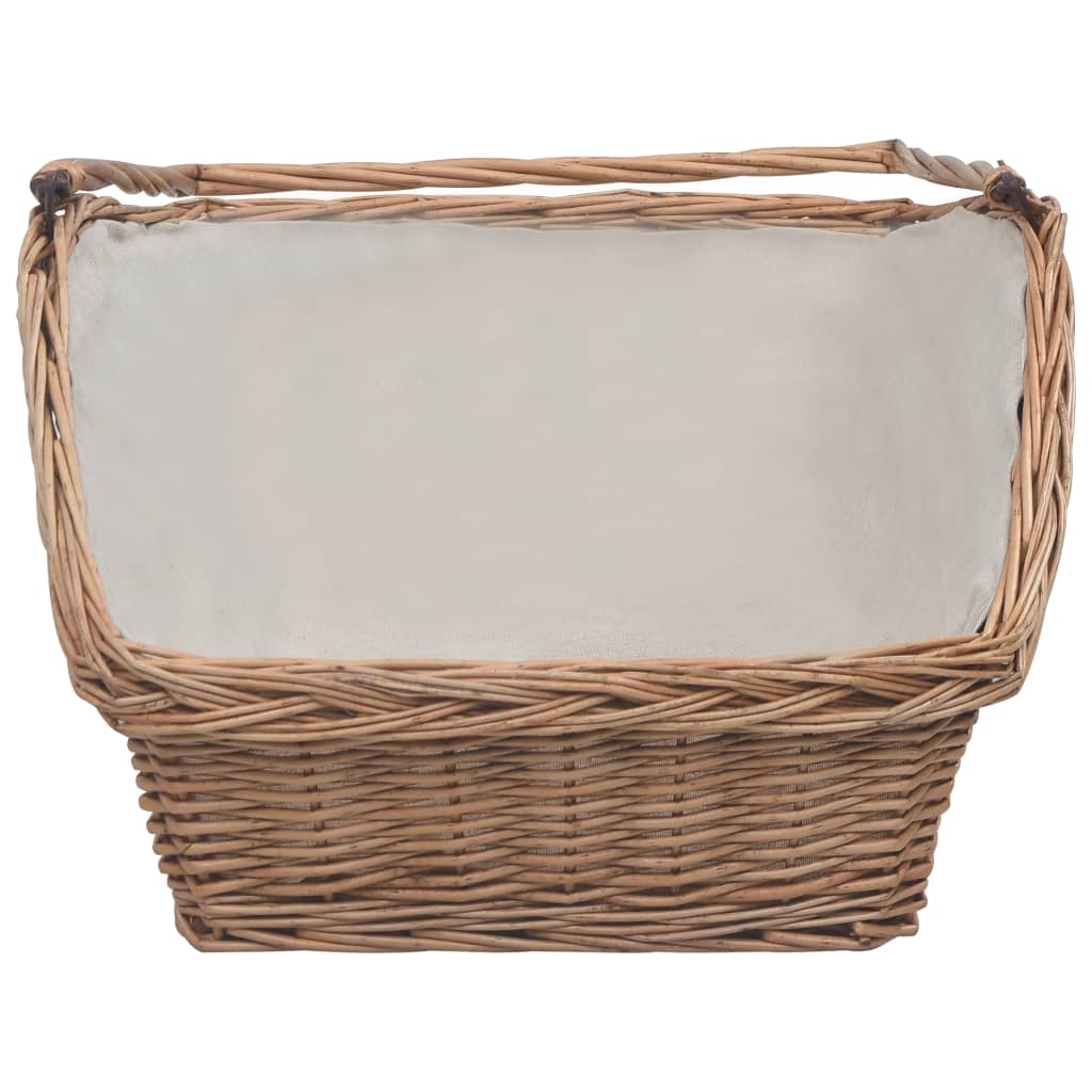 Cesto para lenha com pega 61,5x46,5x58 cm salgueiro castanho