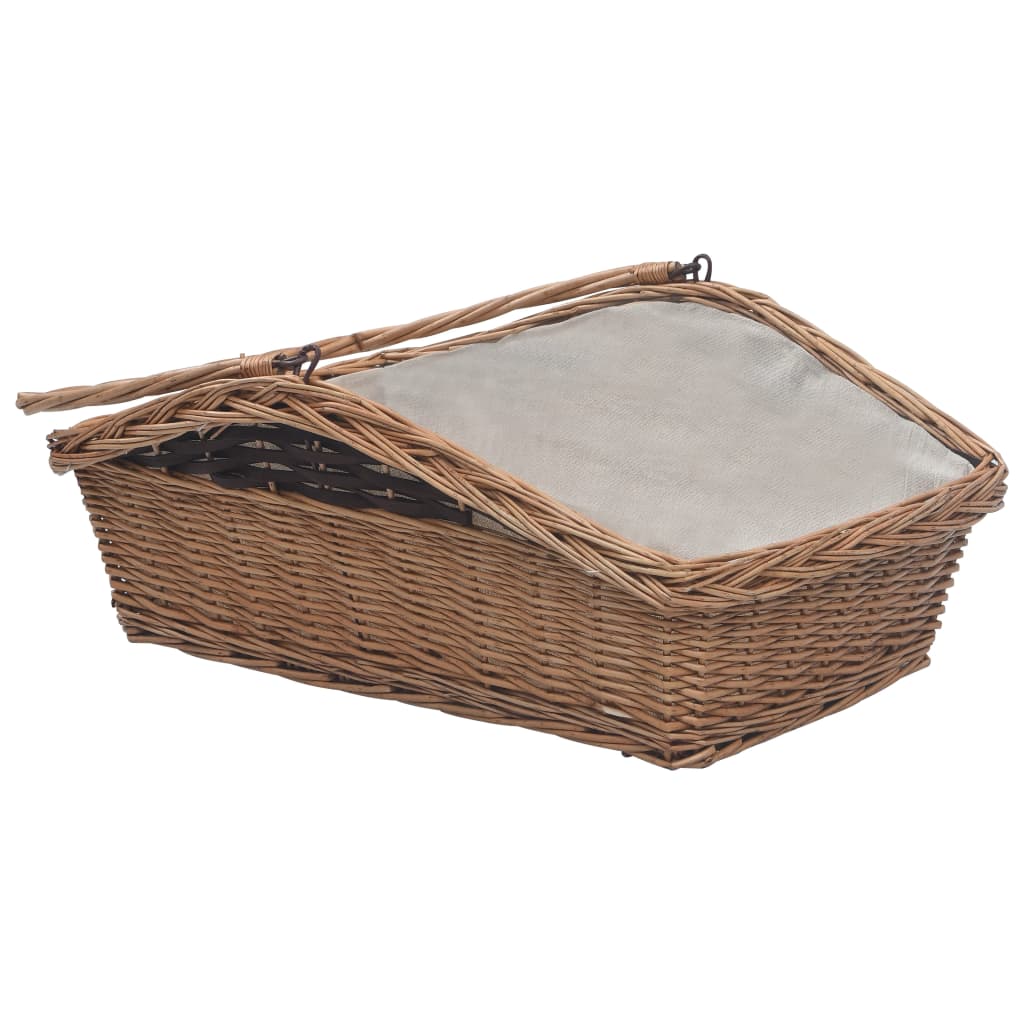 Cesto para lenha com pega 61,5x46,5x58 cm salgueiro castanho