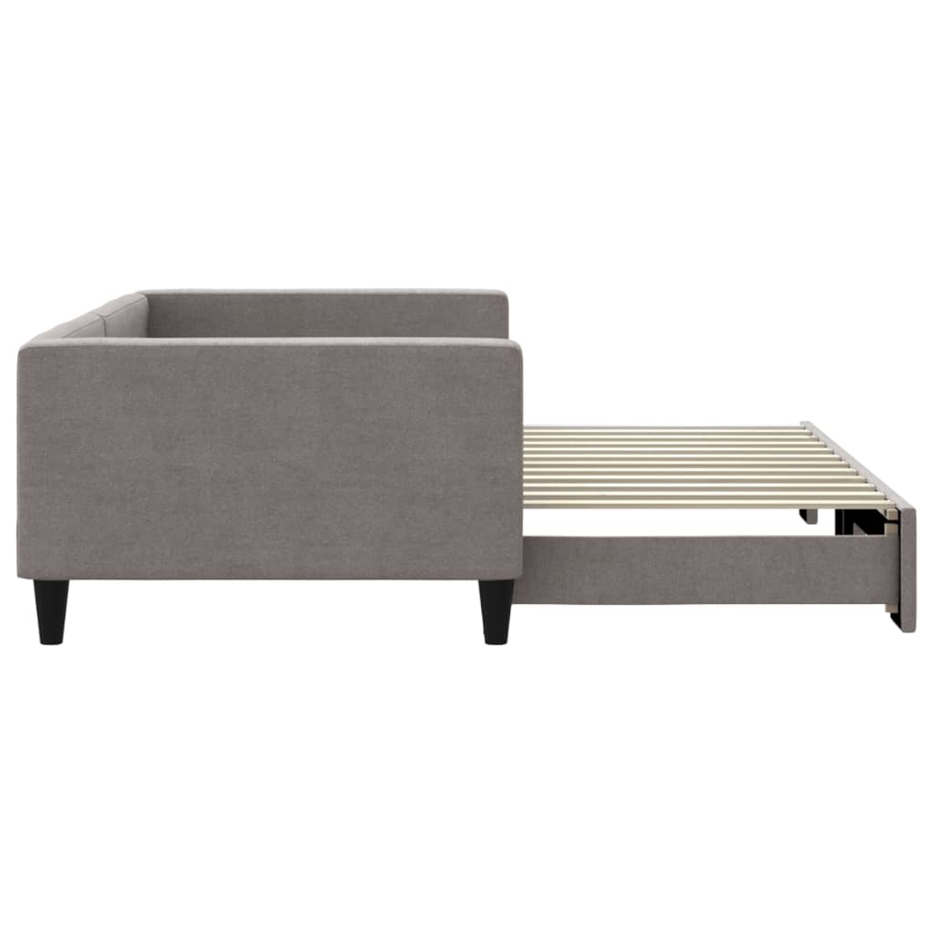 Sofá-cama com gavetão 100x200 cm tecido cinzento-acastanhado