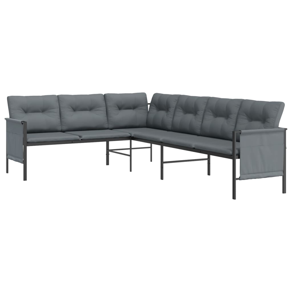 2 Pcs conjunto lounge de jardim aço antracite