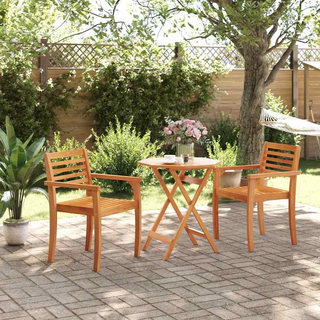 Mesa de jardim dobrável ø70x75 cm madeira de acácia maciça