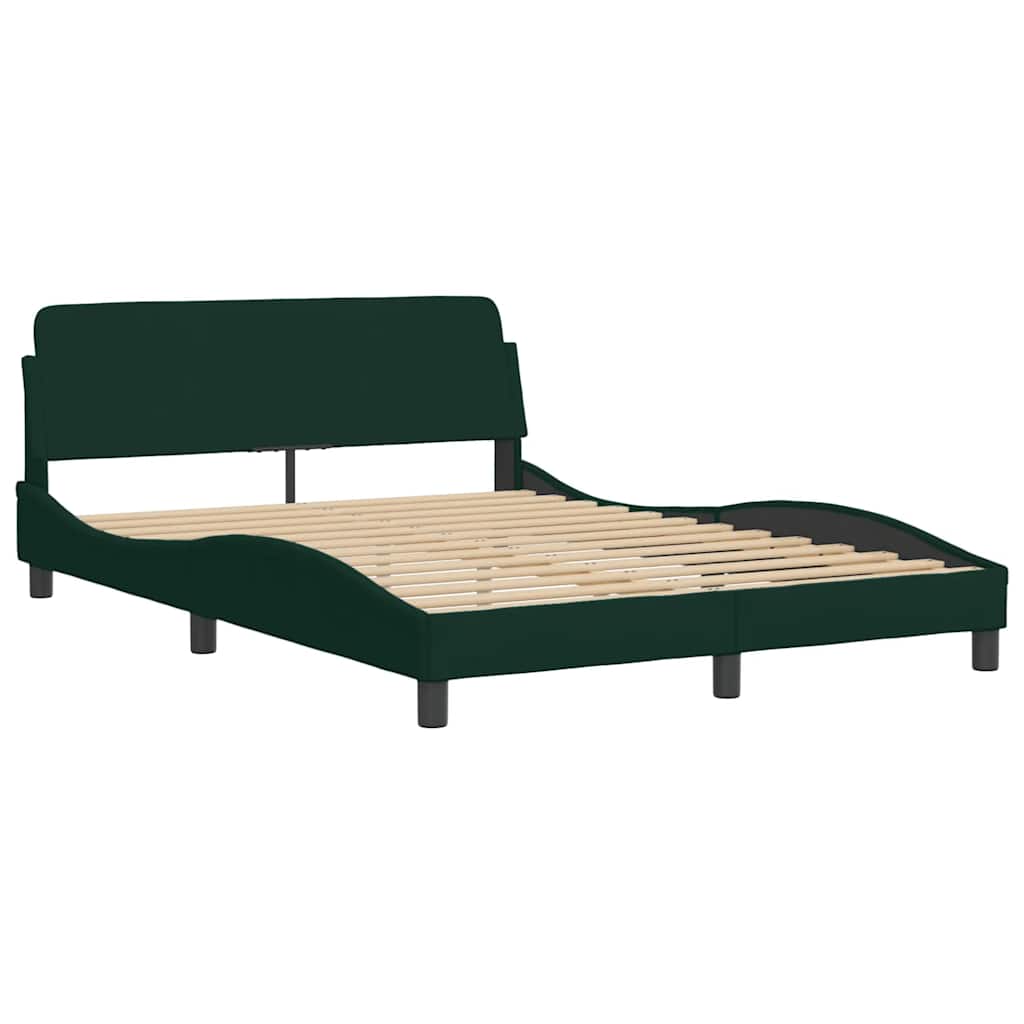 Cama com colchão hanko 120x200 cm veludo verde-escuro