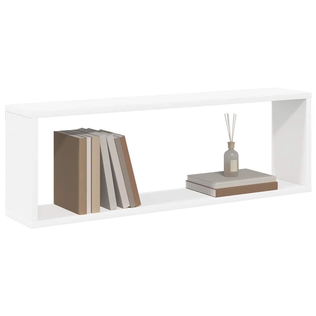 Estantes parede cúbicas 4pcs deriv. madeira 80x15x26,5cm branco
