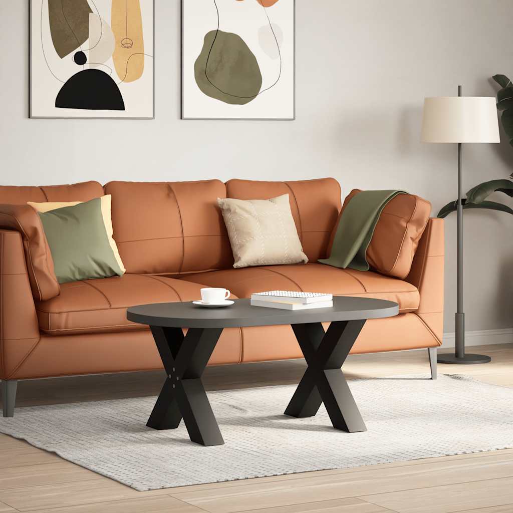 Pés para mesa de centro em formato de x, 2 peças, preto, 50x (42-43) cm, aço