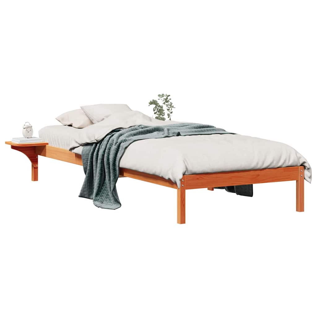 Cama com mesas laterais marrom cera 90 x 220 cm