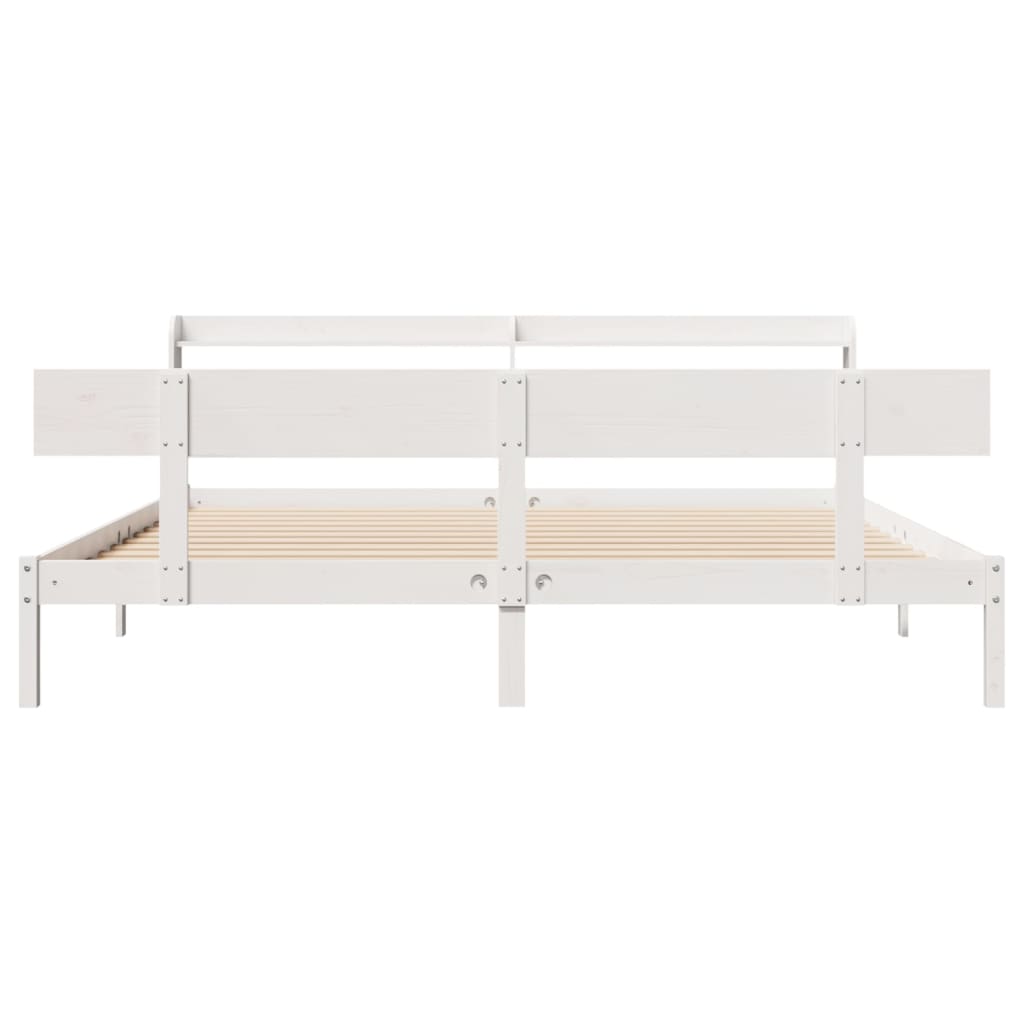 Cama sem colchão 180x200 cm madeira de pinho maciça branco