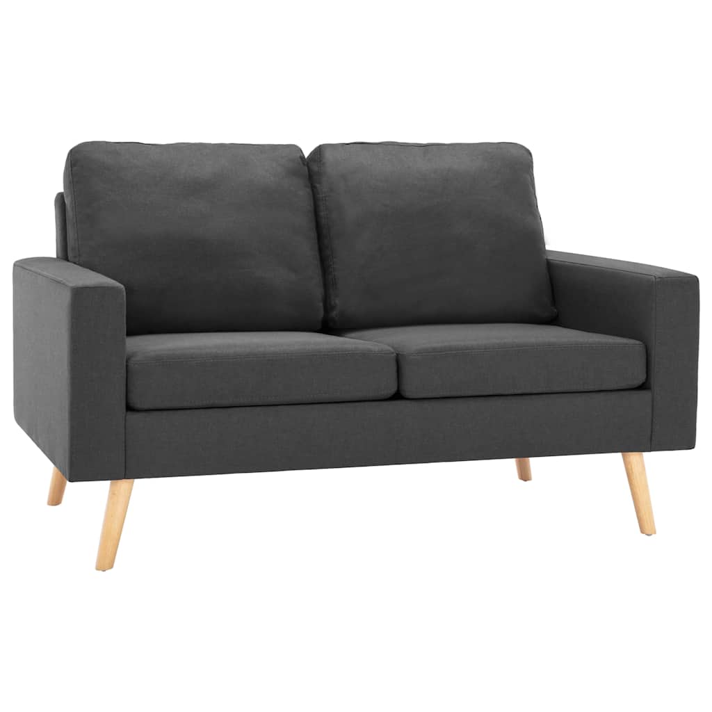 2 Pcs conjunto de sofás tecido cinzento-escuro