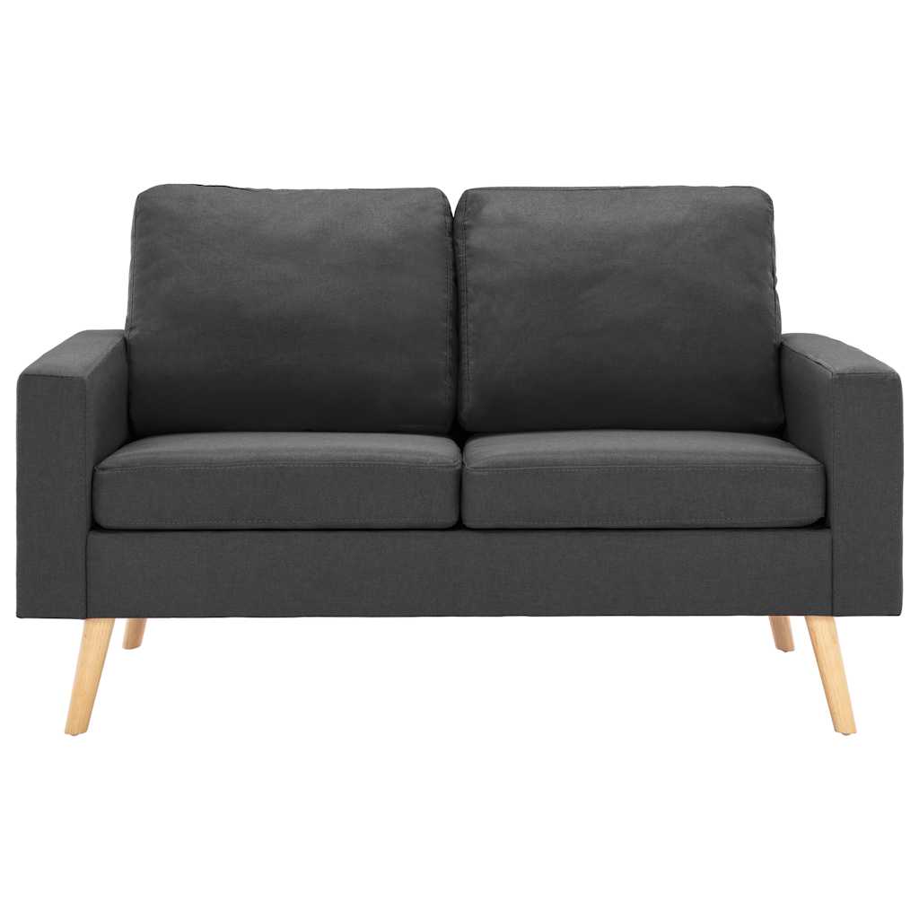 2 Pcs conjunto de sofás tecido cinzento-escuro