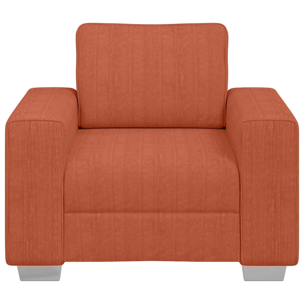 Poltrona 100x77x82 cm tecido corduroy laranja vermelho