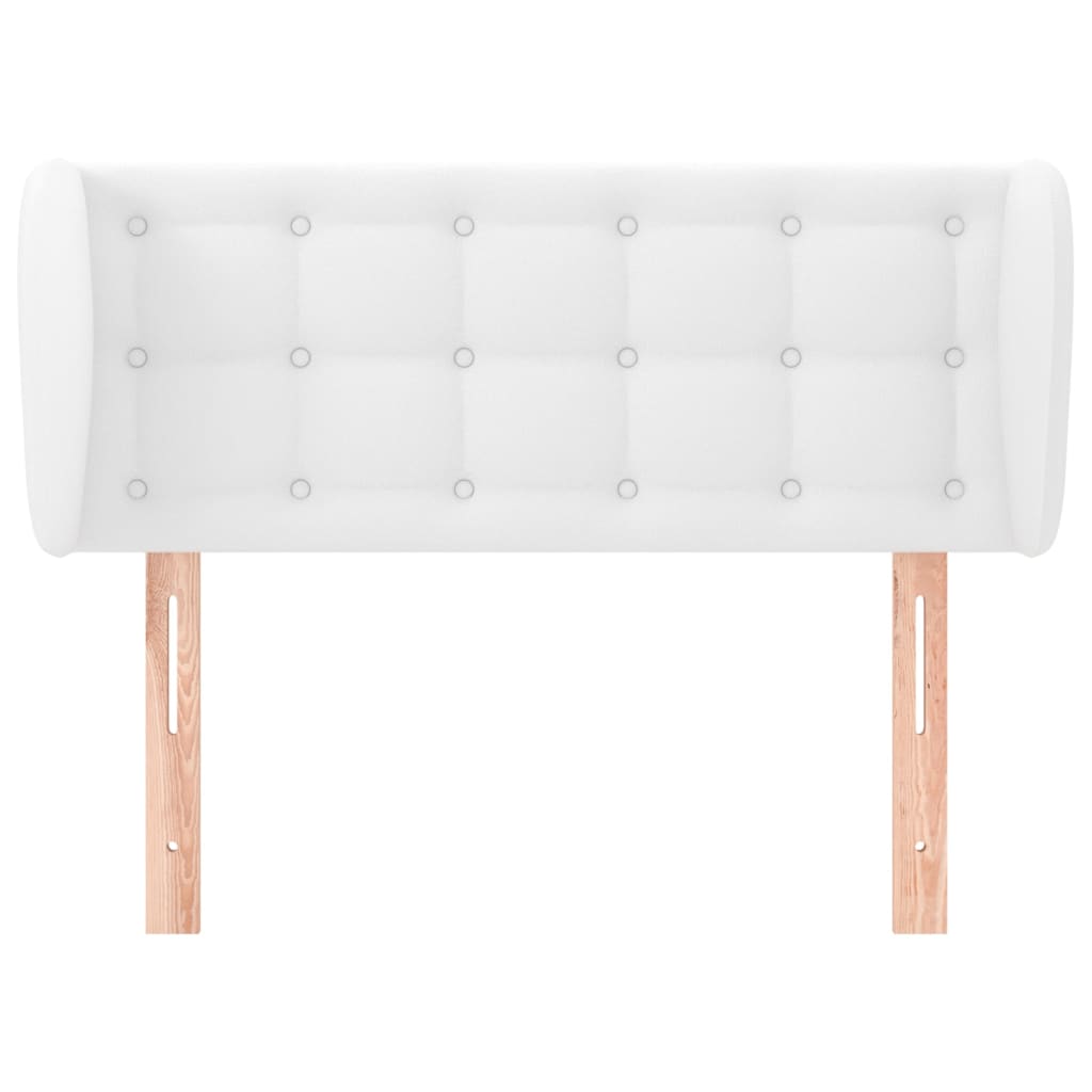 Cabeceira de cama c/ abas couro artificial 93x23x78/88cm branco