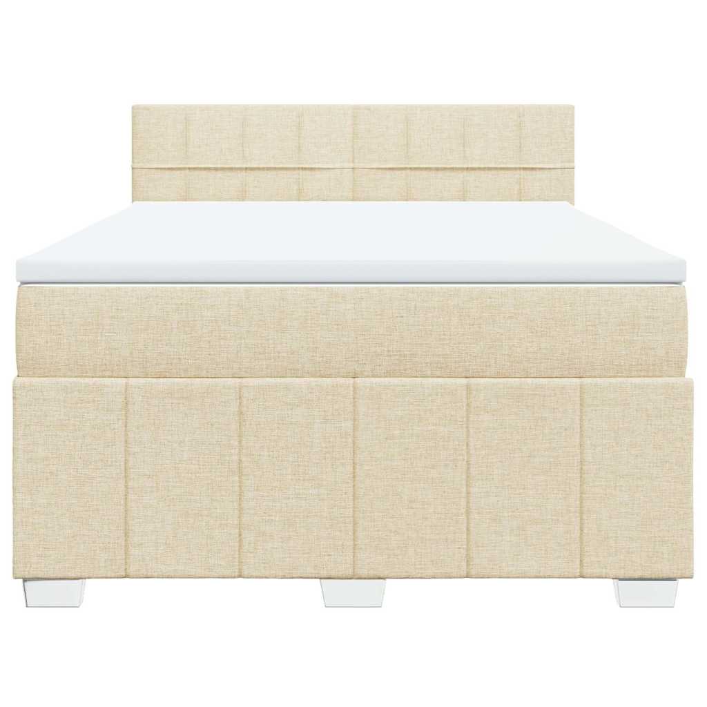 Cama com molas/colchão 140x190 cm tecido cor creme