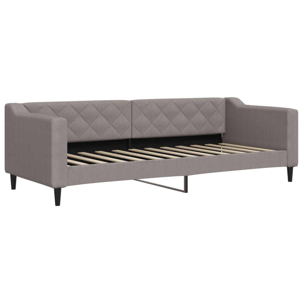 Sofá-cama com colchão 80x200 cm tecido cinzento-acastanhado