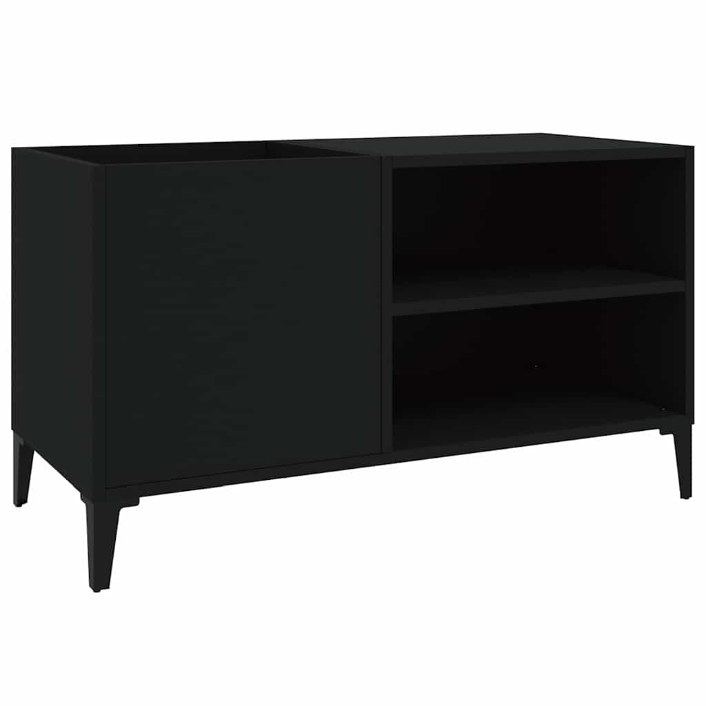 Armário para discos 84,5x38x48 cm derivados de madeira preto