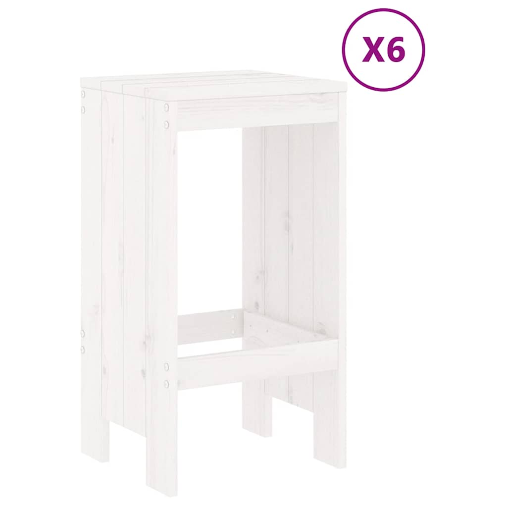 7 Pcs conjunto de bar para jardim pinho maciço branco