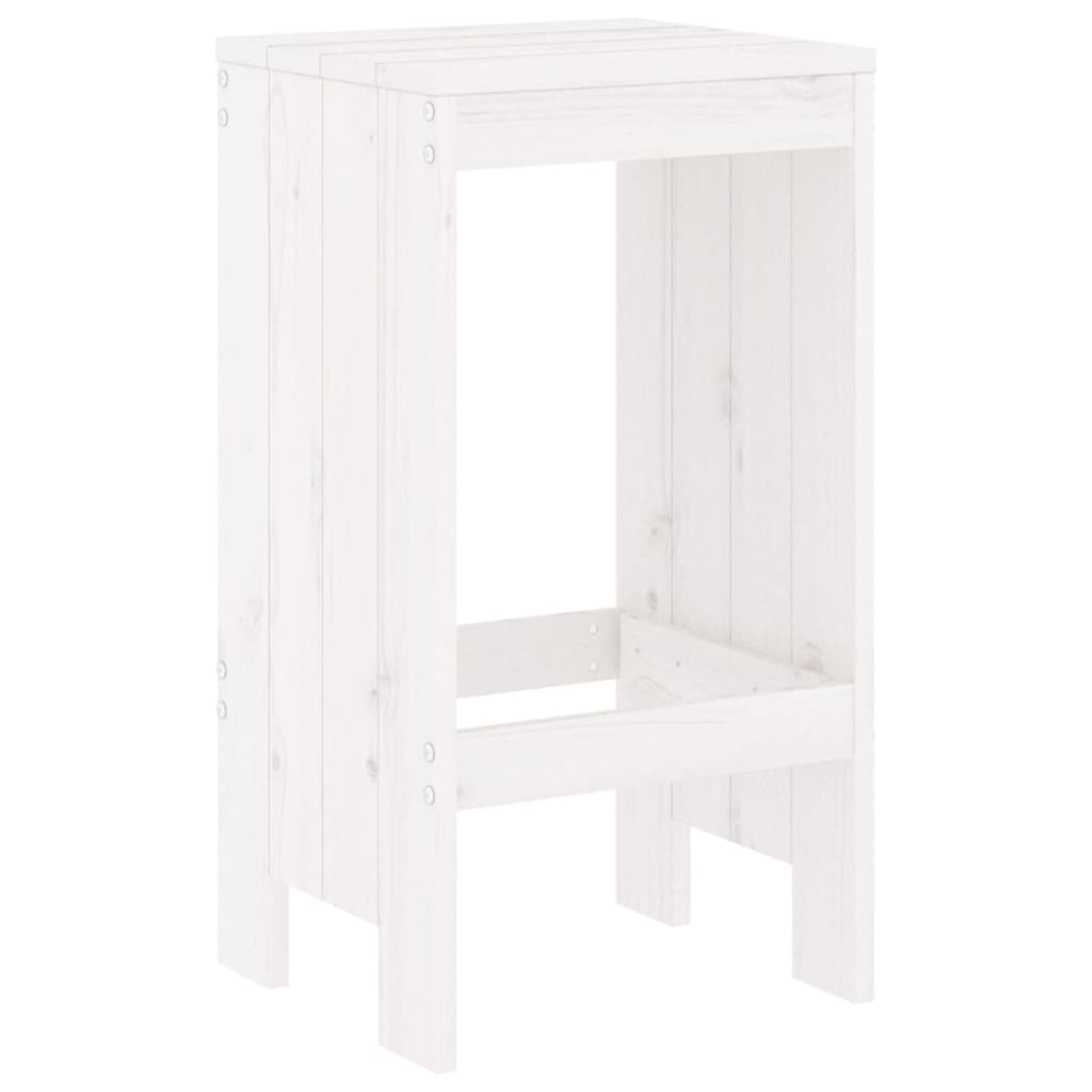 7 Pcs conjunto de bar para jardim pinho maciço branco