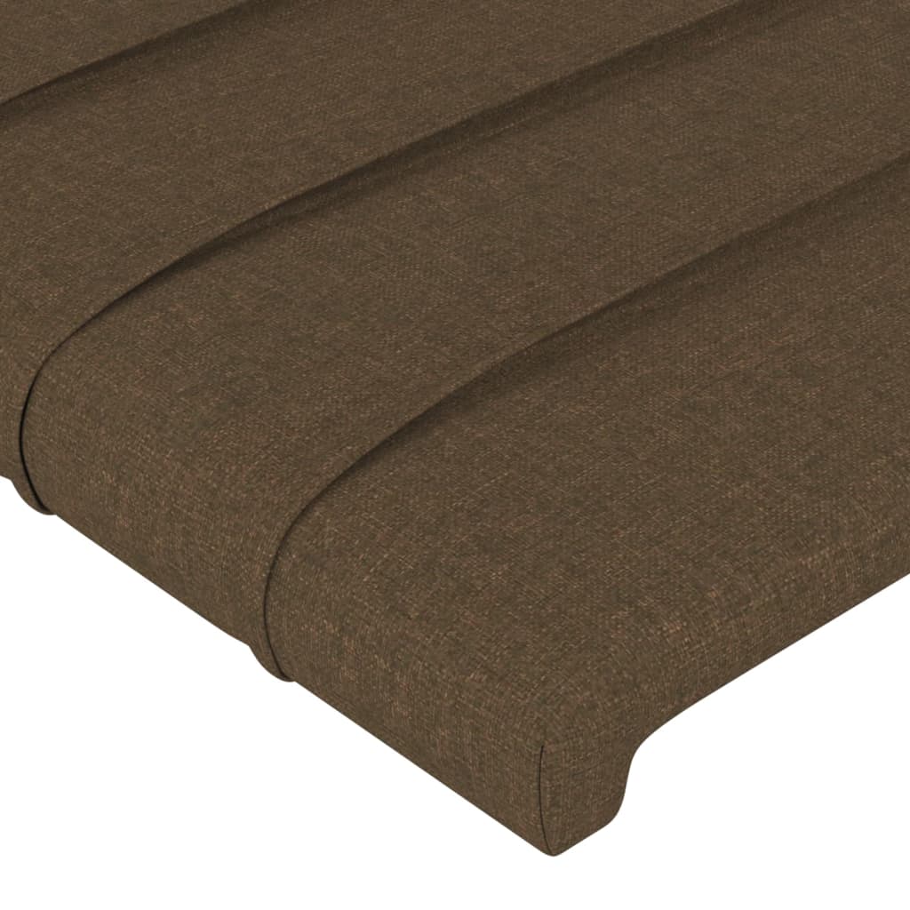 Cabeceiras castanho-escuro 180x5x78/88 cm tecido