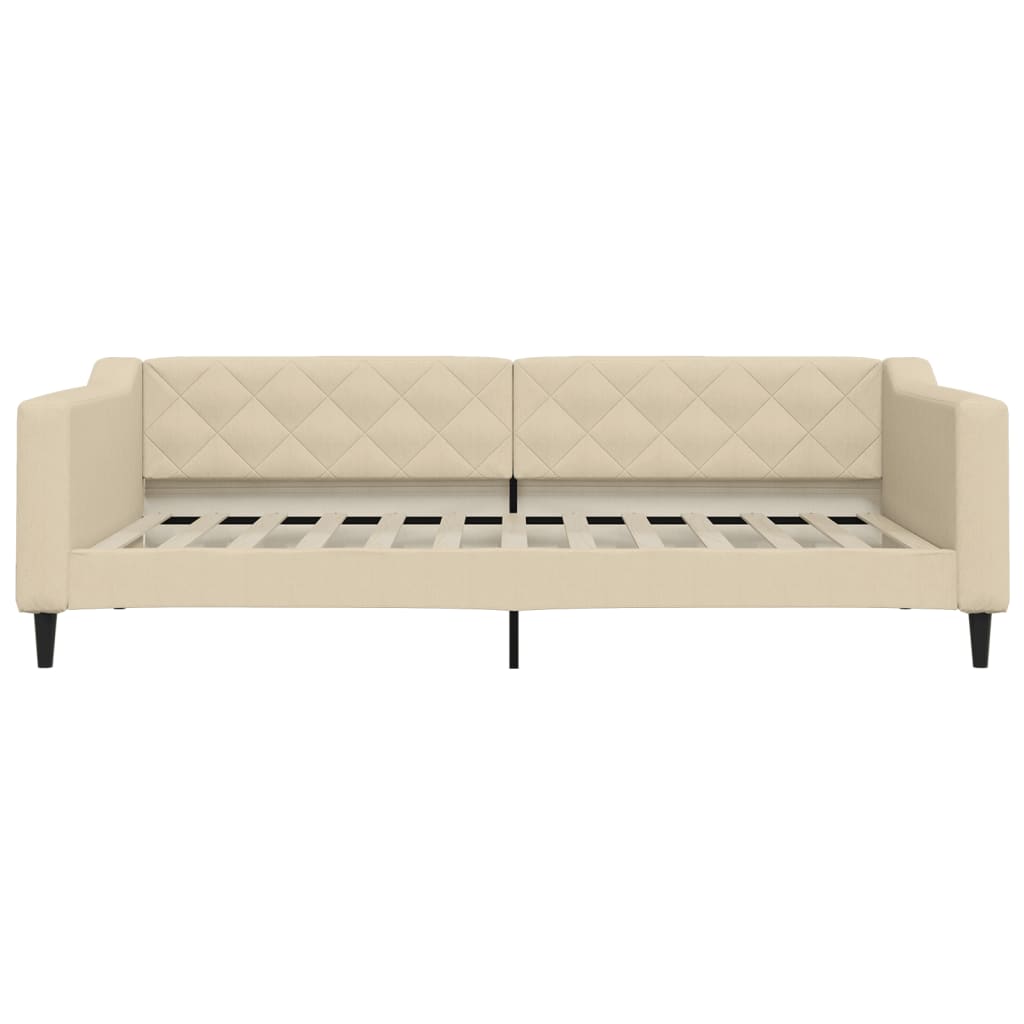 Sofá-cama com colchão 100x200 cm tecido cor creme