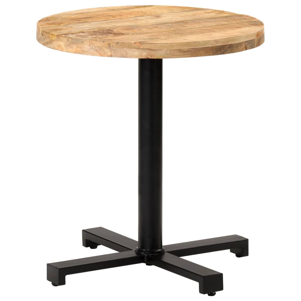 Mesa bistrô redonda ø70x75 cm madeira de mangueira áspera