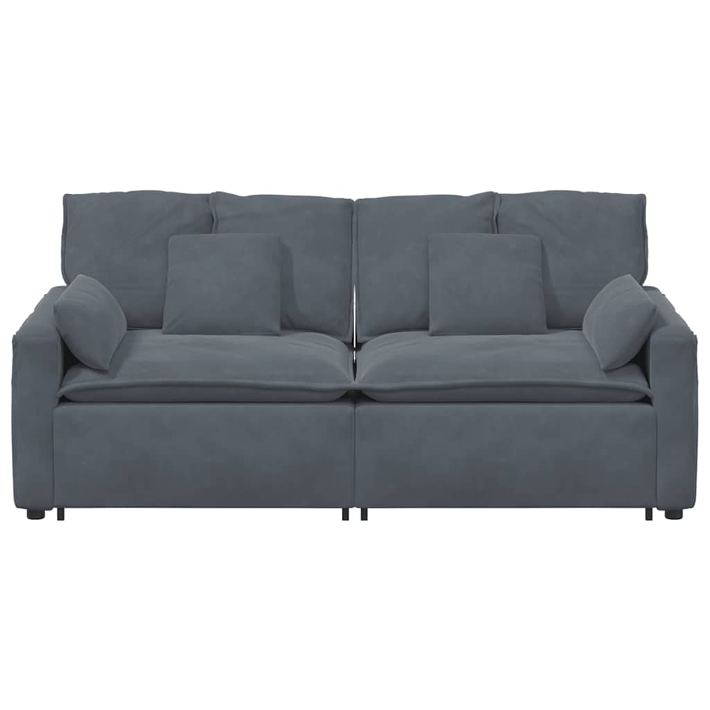 Sofá modular com almofadas cinzento-escuro