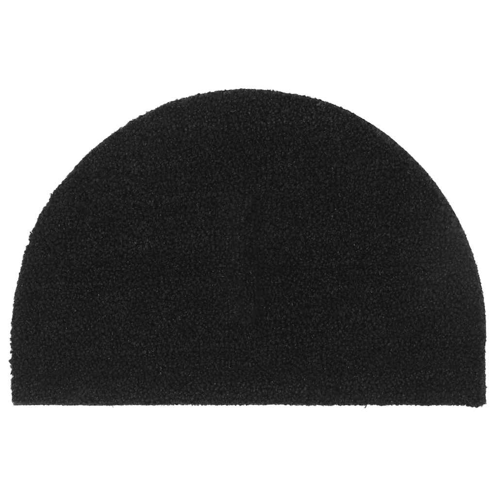Tapete de porta semicircular 40x60 cm fibra coco tufada preto