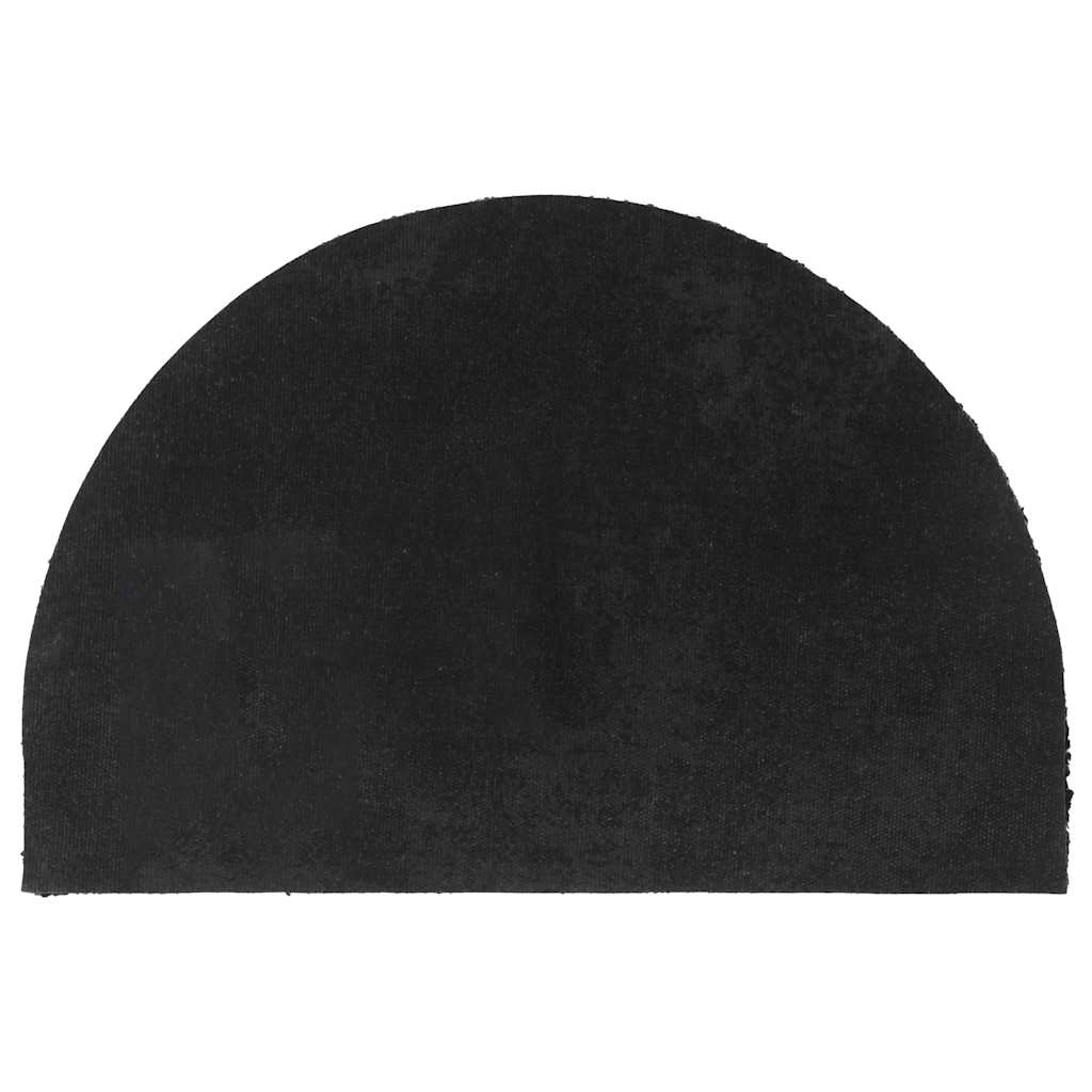 Tapete de porta semicircular 40x60 cm fibra coco tufada preto