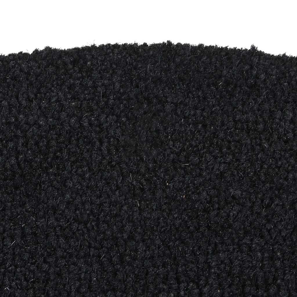 Tapete de porta semicircular 40x60 cm fibra coco tufada preto