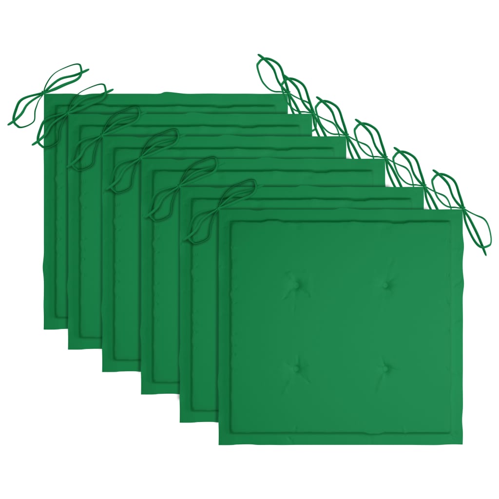 Cadeiras exterior dobráveis c/ almofadões 6 pcs acácia maciça