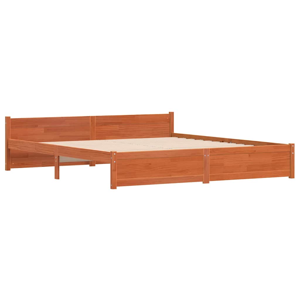 Estrutura da cama marrom cera 205,5 x 185,5 x 51 cm