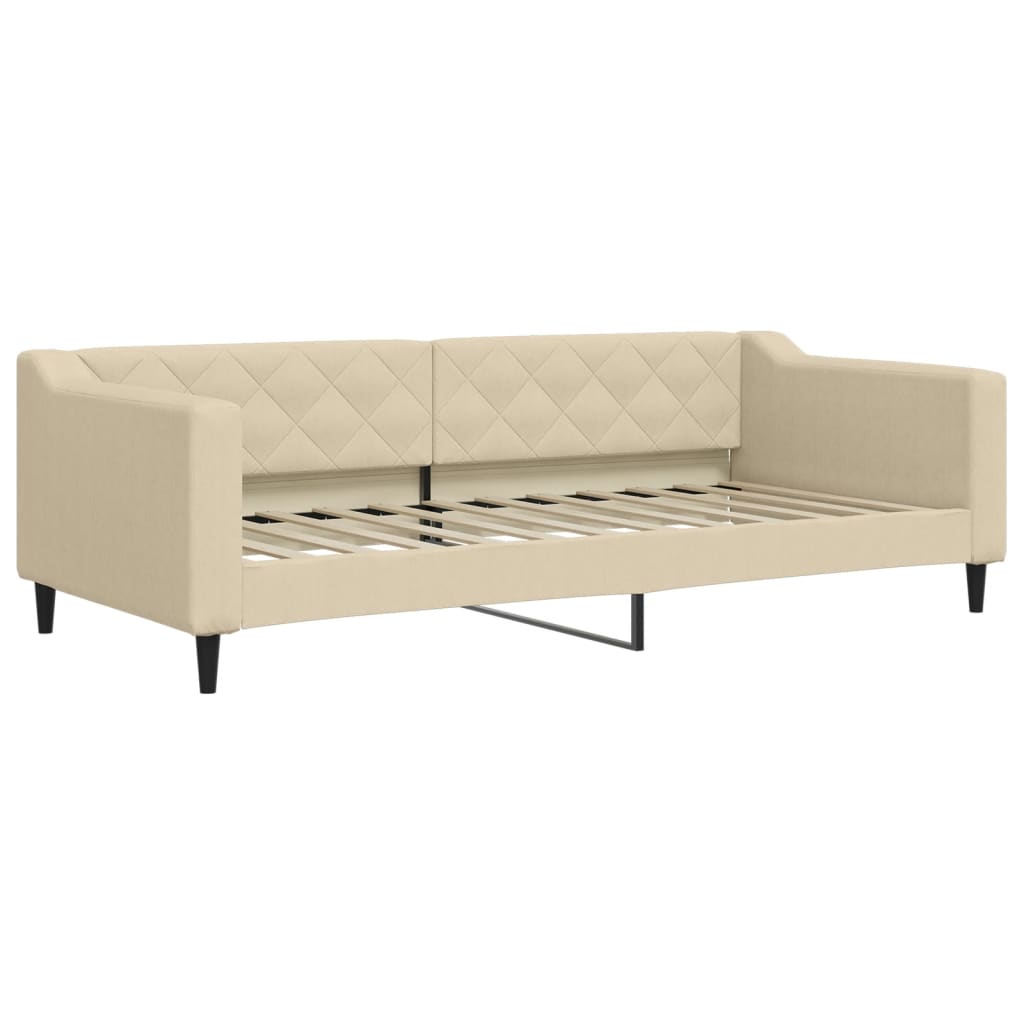 Sofá-cama c/ gavetão e colchões 90x200 cm tecido cor creme
