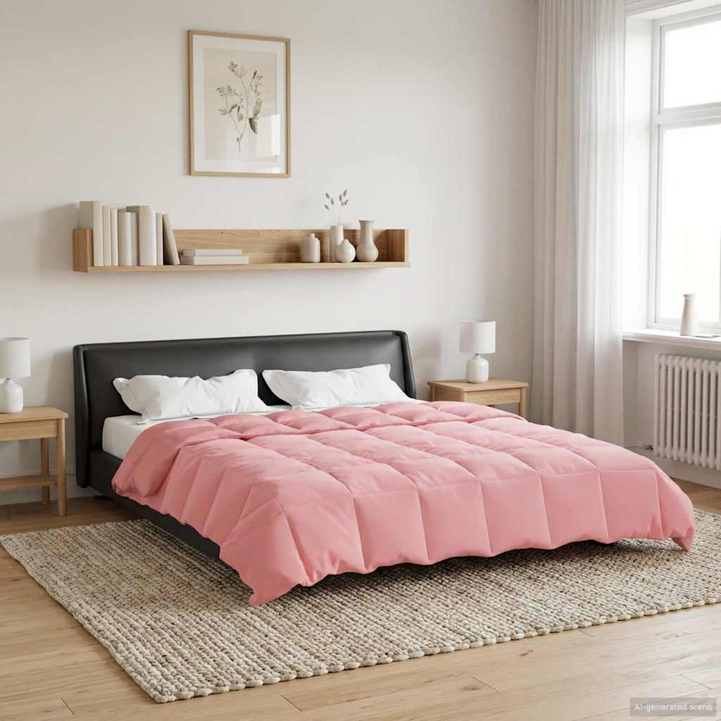 Edredom de verão simples rosa 240 x 260 cm microfibra