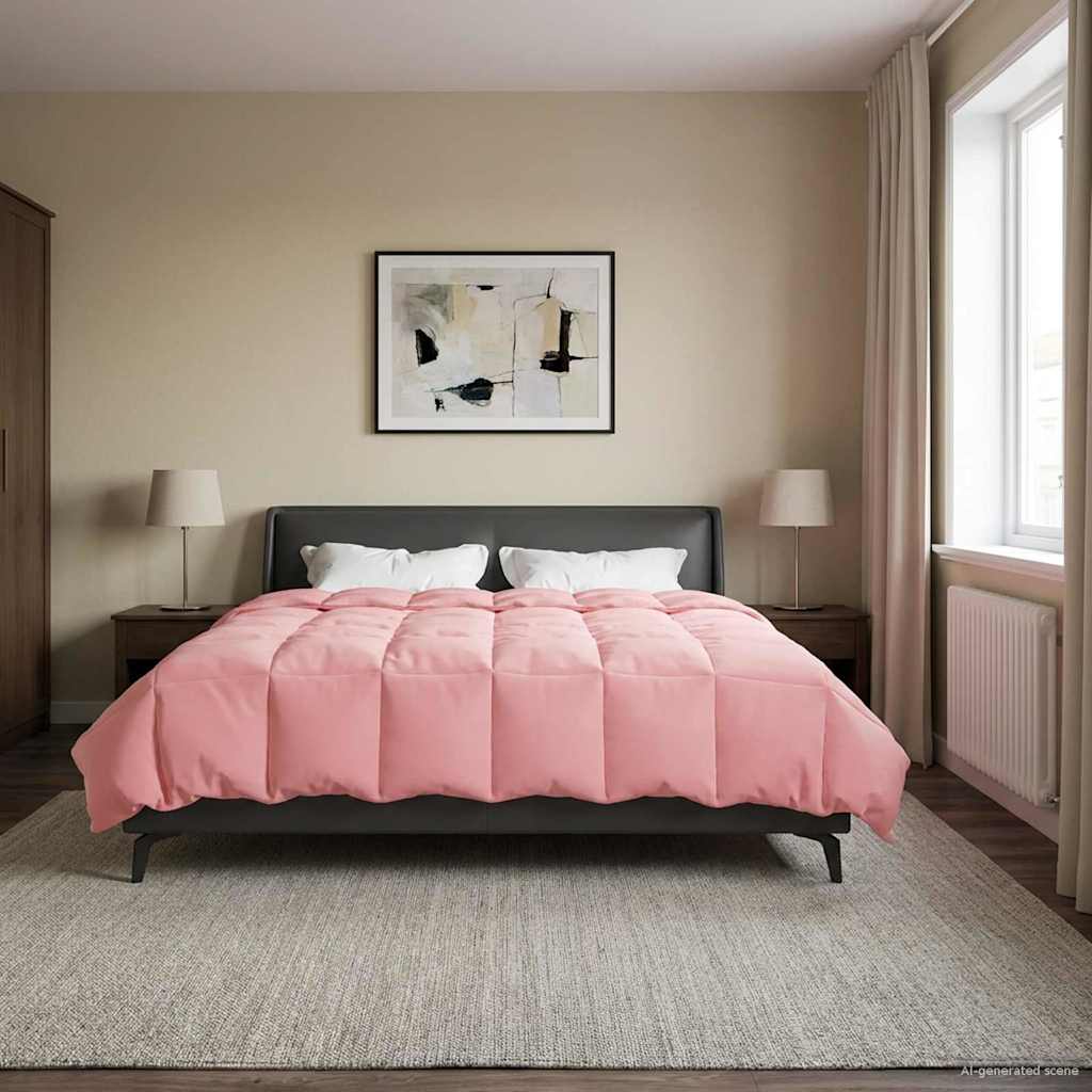 Edredom de verão simples rosa 240 x 260 cm microfibra