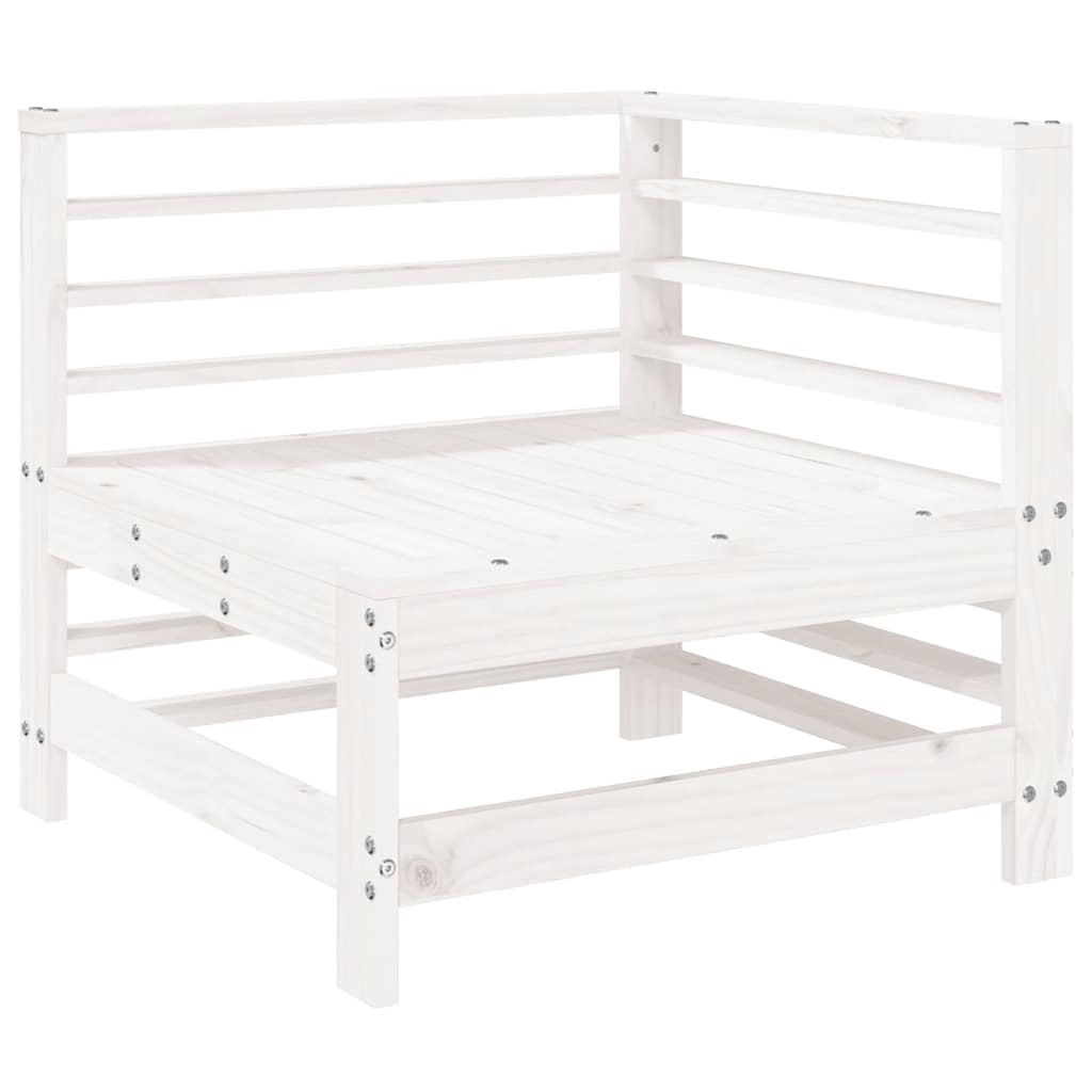 6 Pcs conjunto lounge de jardim pinho maciço branco