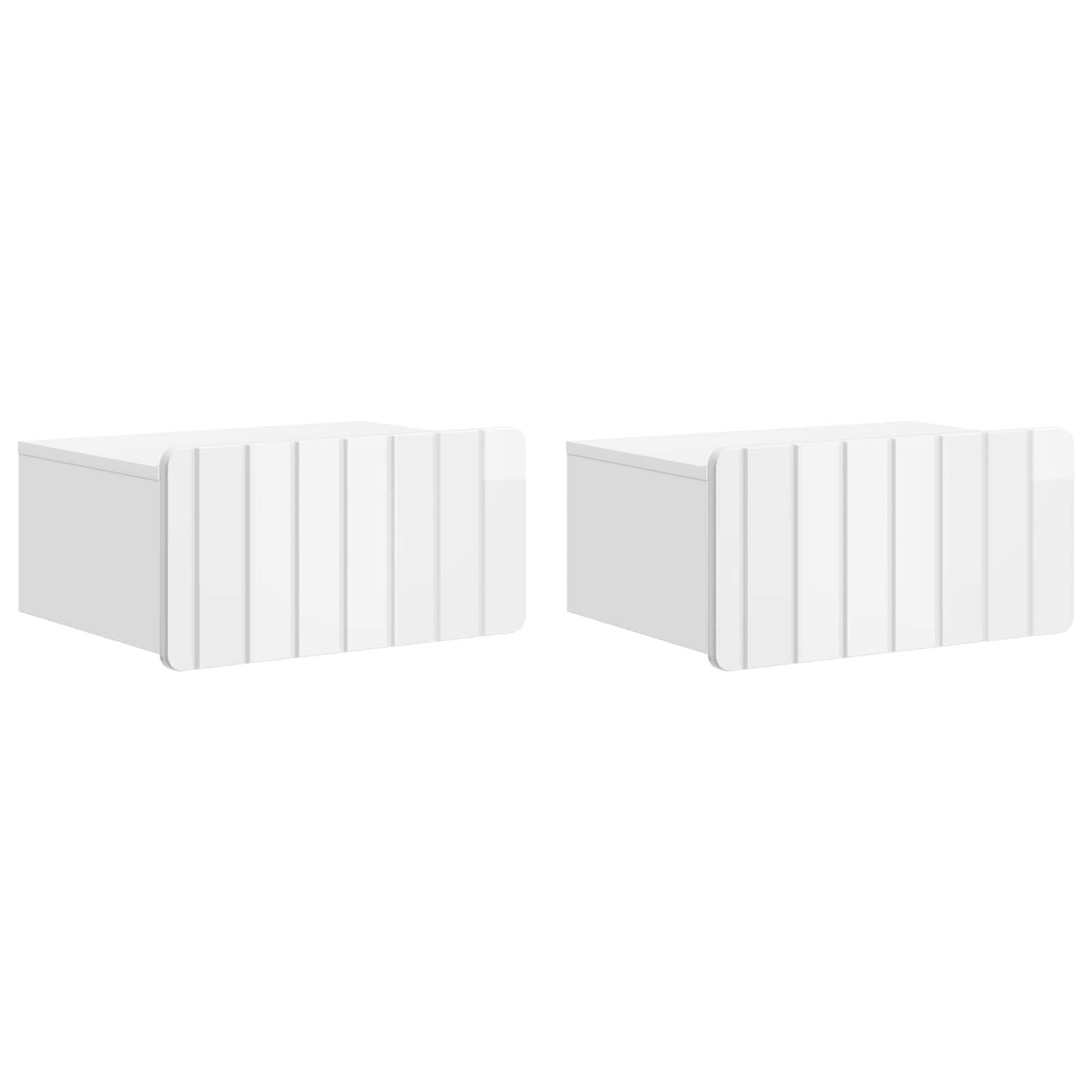 Gabinete de canto montado na parede 2 unid. branco brilhante