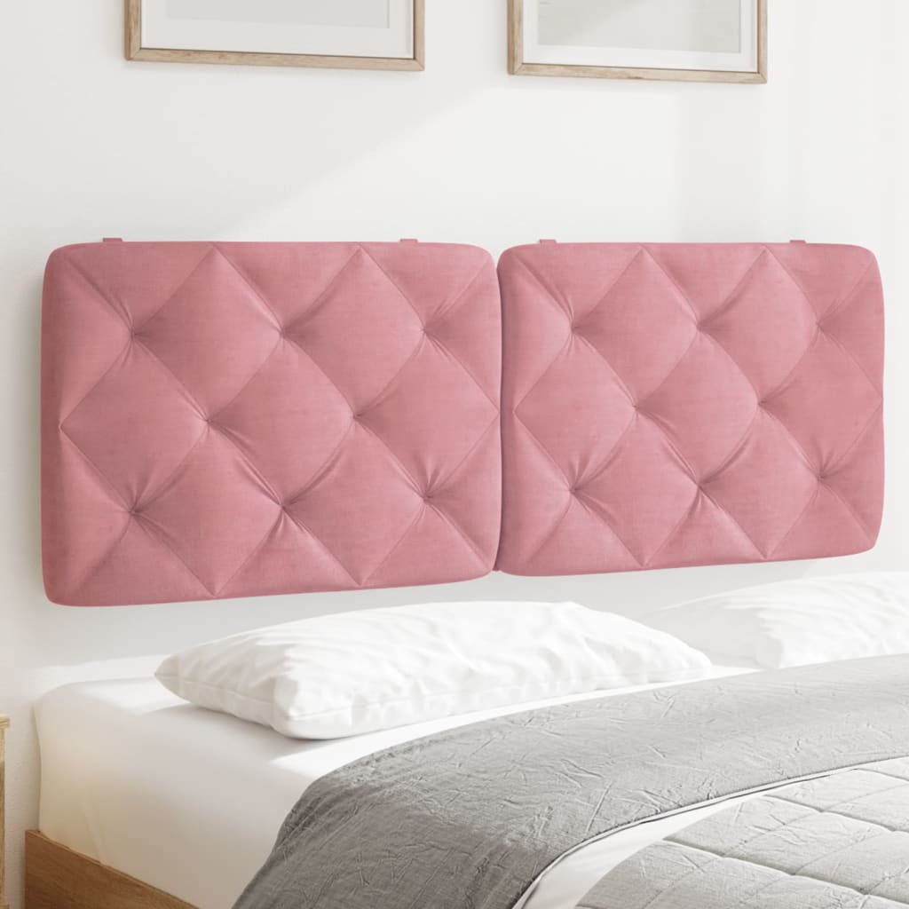 Almofadão de cabeceira 120 cm veludo rosa