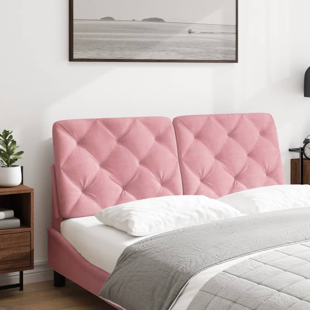 Almofadão de cabeceira 120 cm veludo rosa