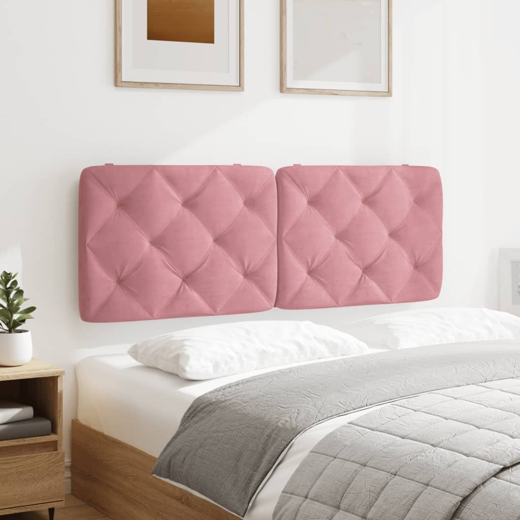 Almofadão de cabeceira 120 cm veludo rosa