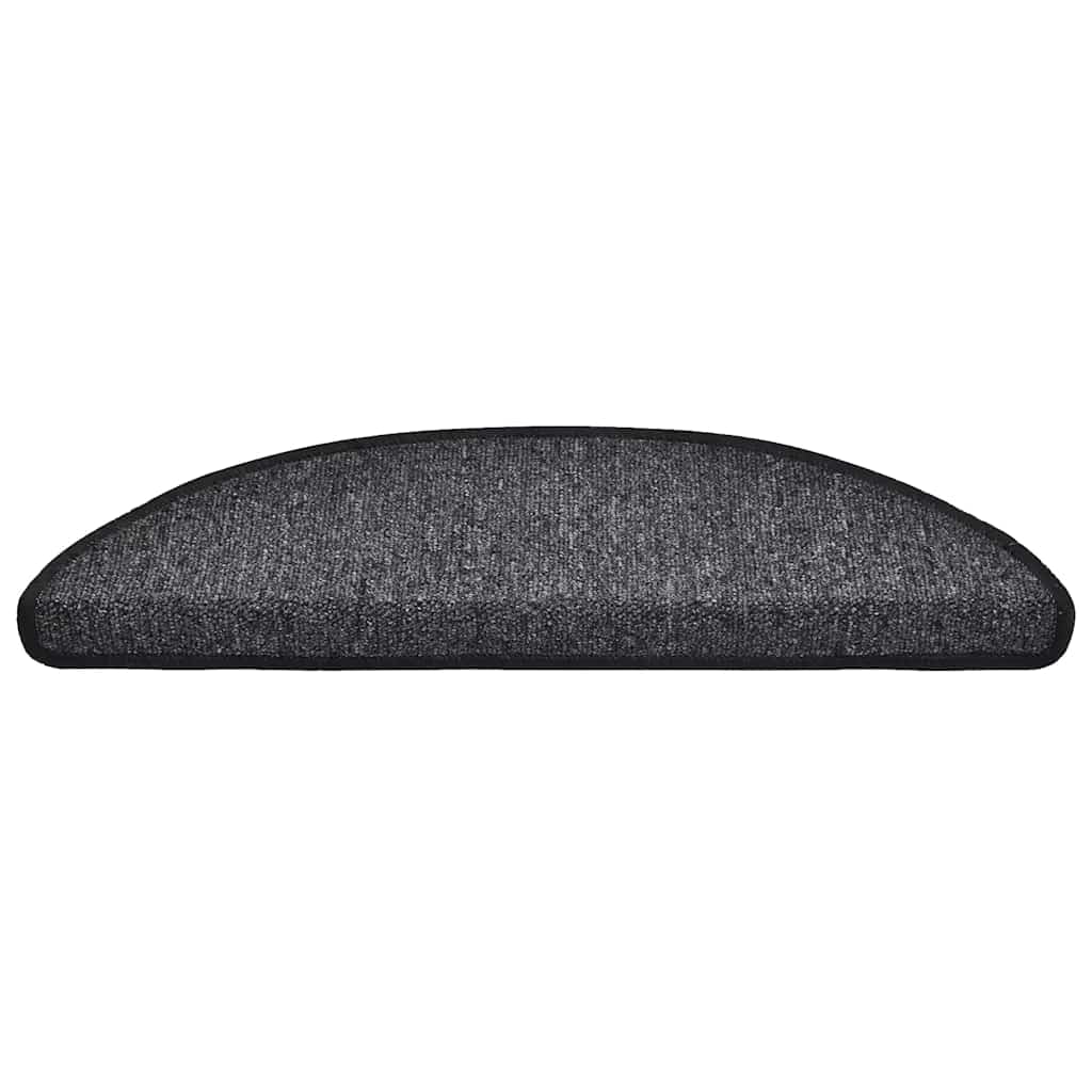Tapetes de escada 30 peças 56x17x3 cm antracite semicircular