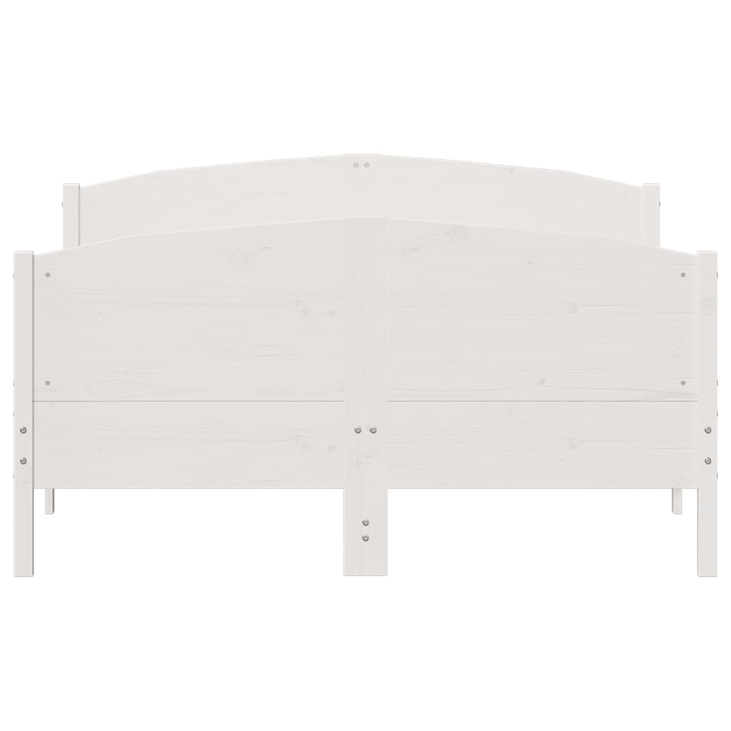 Cama sem colchão 140x200 cm madeira de pinho maciça branco