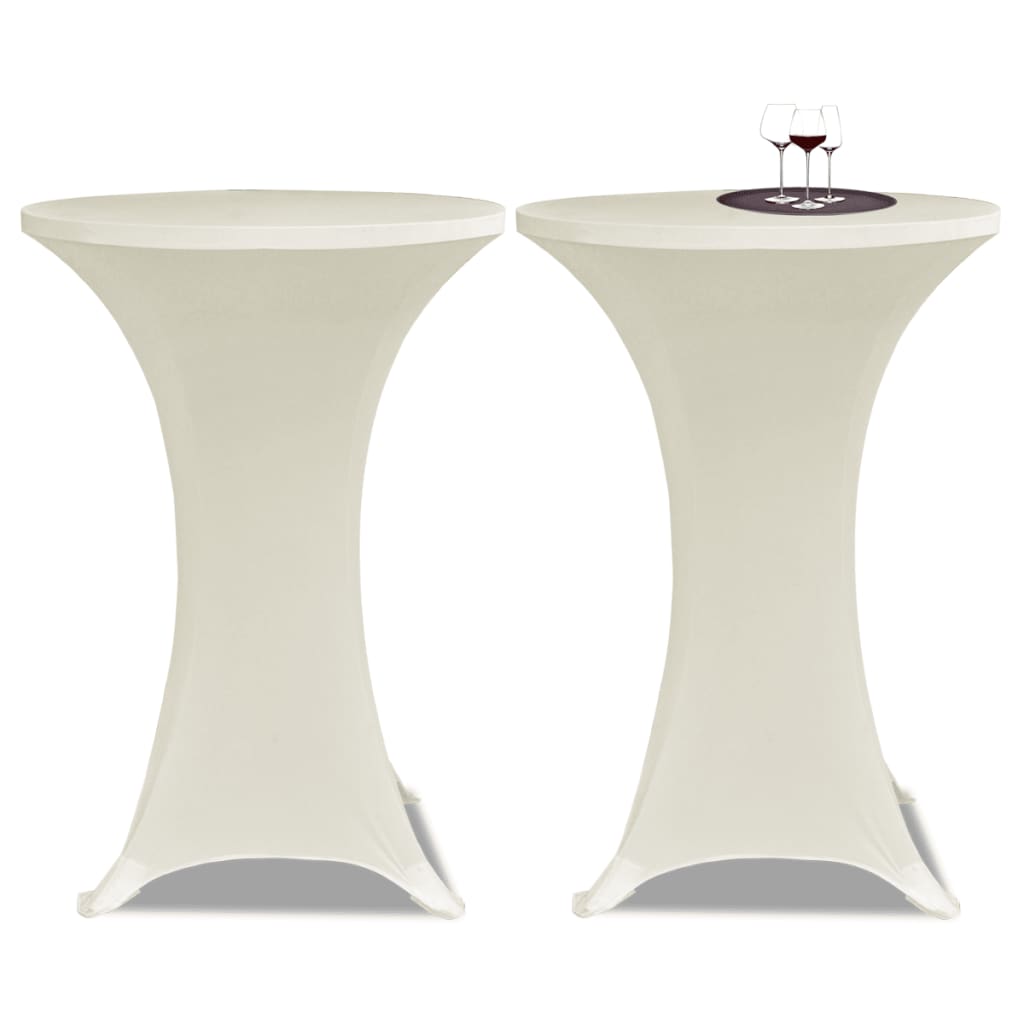 Toalha de mesa elástica ø80, creme / 2 peças