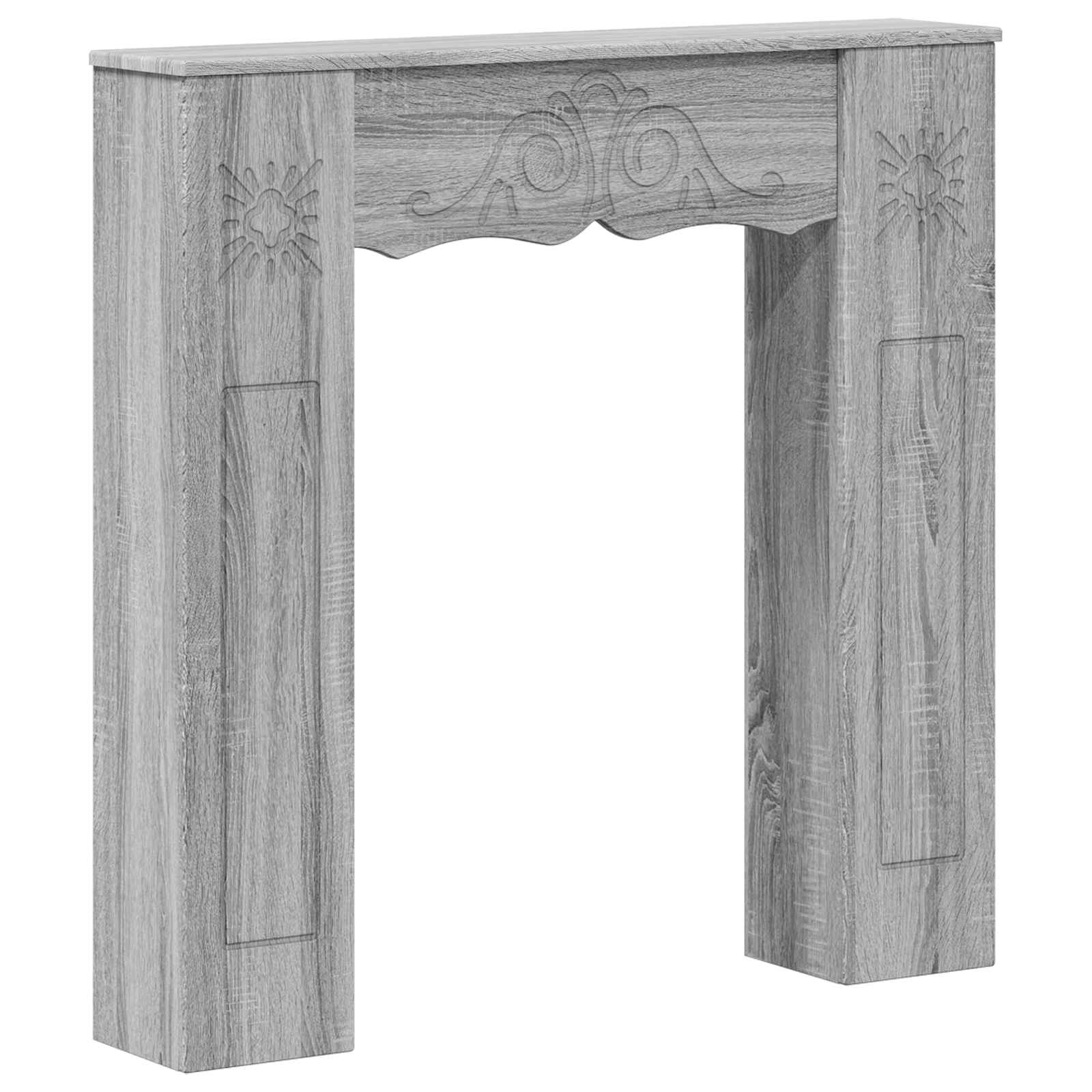 Moldura de lareira sonoma cinzento 102 x 20 x 102 cm