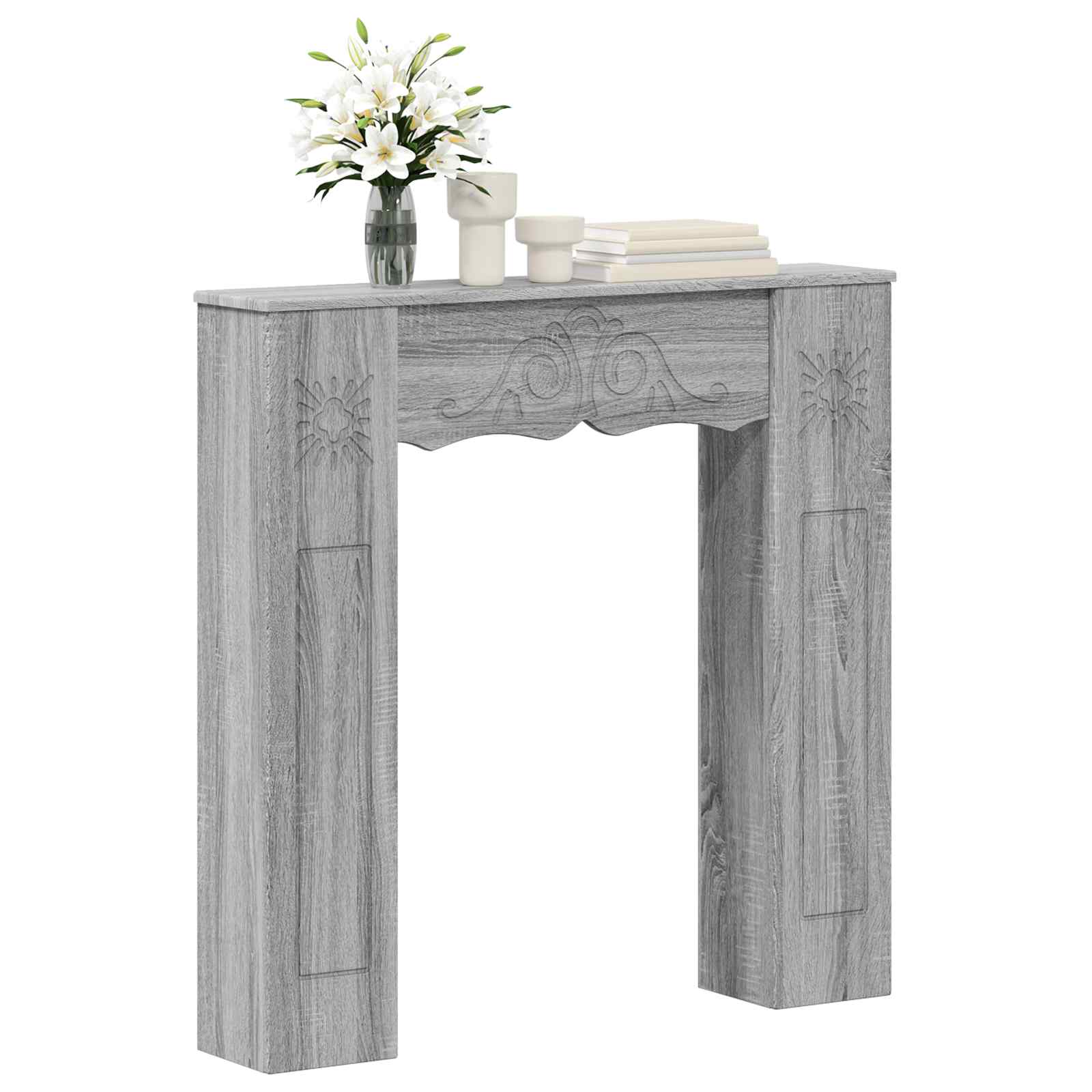 Moldura de lareira sonoma cinzento 102 x 20 x 102 cm