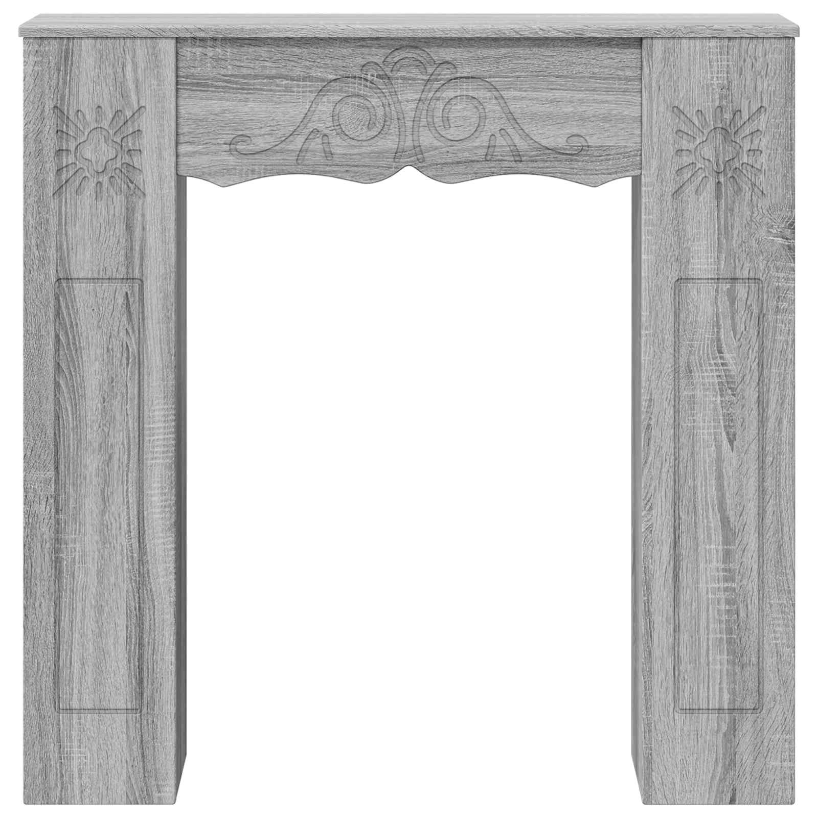 Moldura de lareira sonoma cinzento 102 x 20 x 102 cm