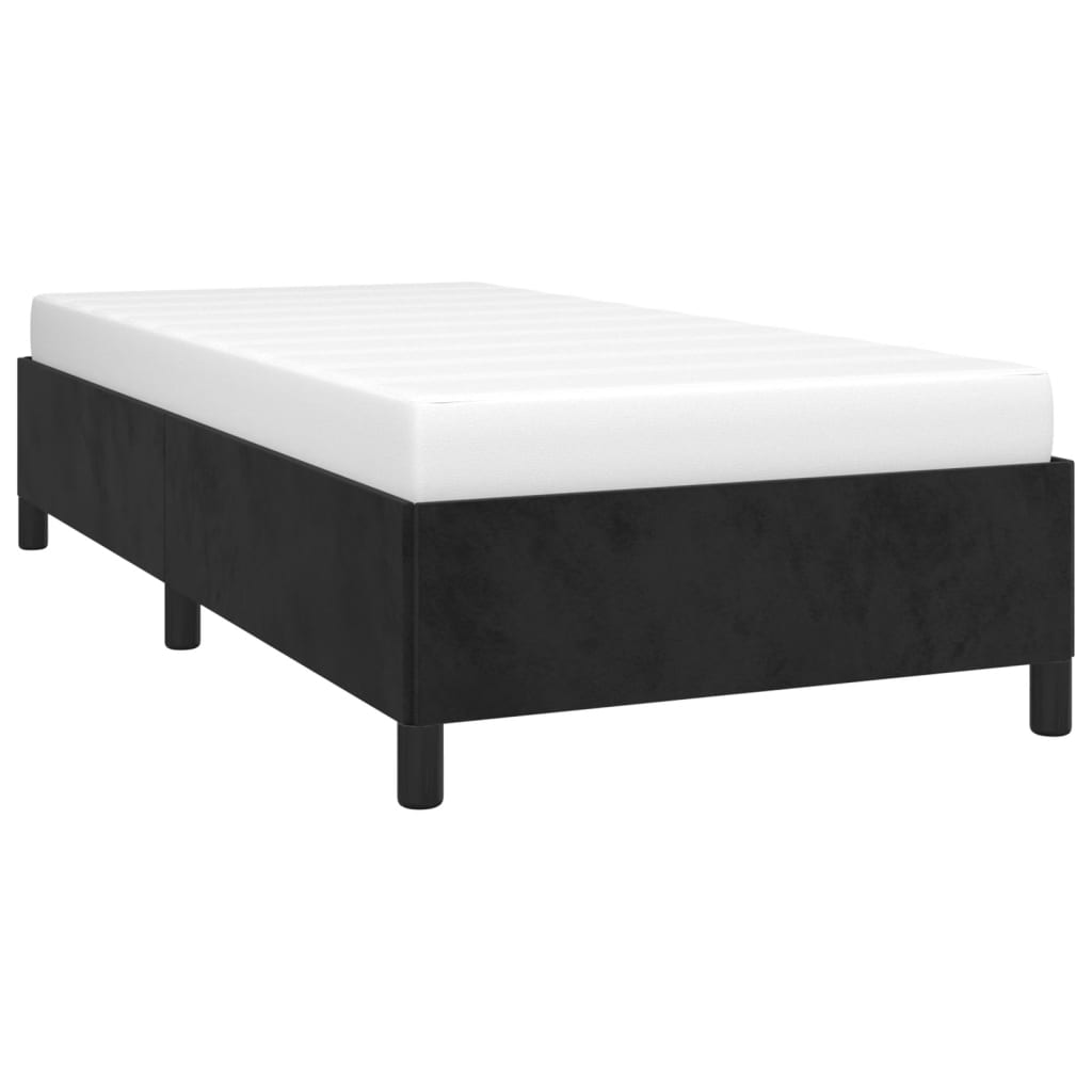 Estrutura de cama sem colchão 100x200 cm veludo preto