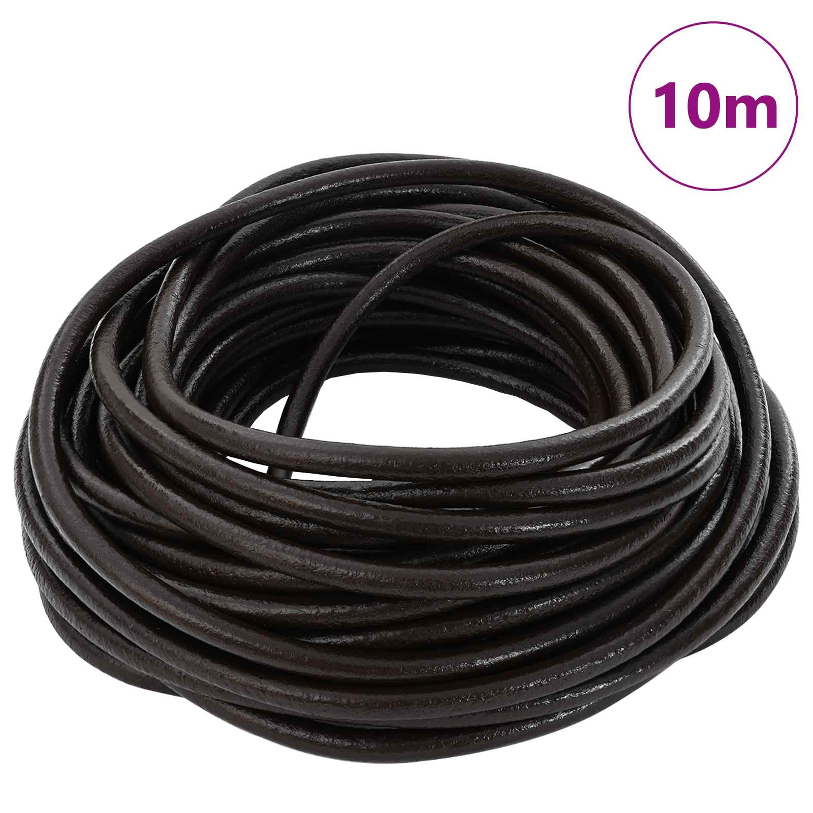 Corda de couro marrom escuro ø5 mm x 10 m couro