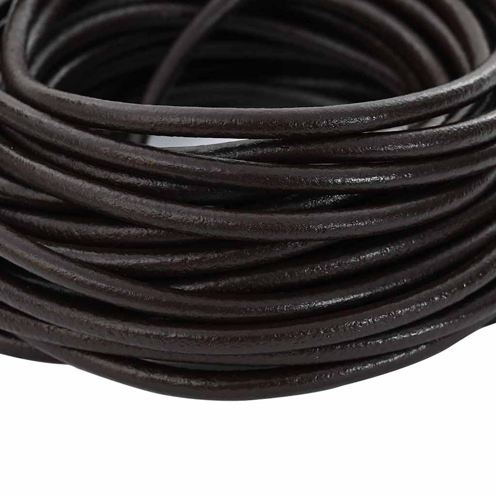 Corda de couro marrom escuro ø5 mm x 10 m couro