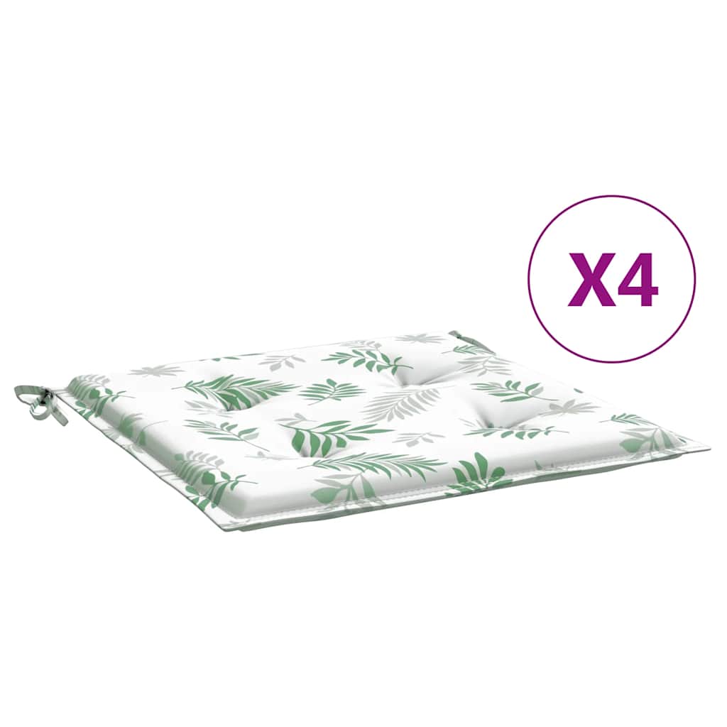 Almofadões p/ cadeira 4pcs 50x50x4cm tecido padrão folhas