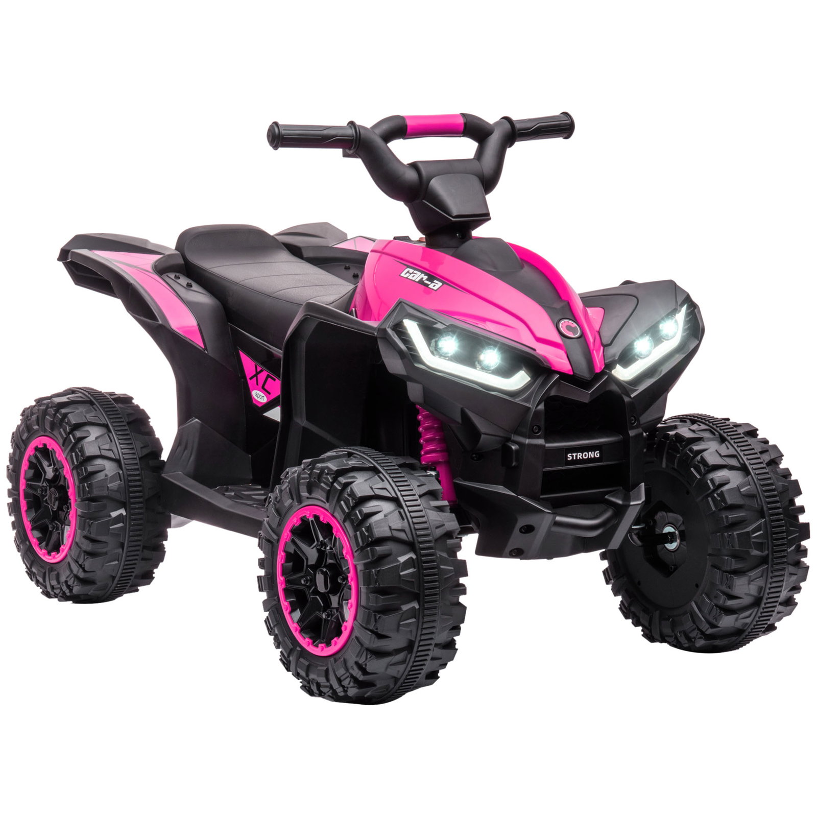 Quadriciclo elétrico para crianças de 3-5 anos veículo eléctrico a bateria 12v com 2 motores 83x53x55,5 cm rosa