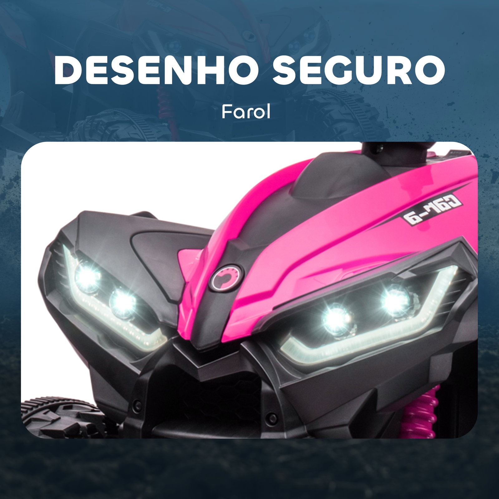 Quadriciclo elétrico para crianças de 3-5 anos veículo eléctrico a bateria 12v com 2 motores 83x53x55,5 cm rosa
