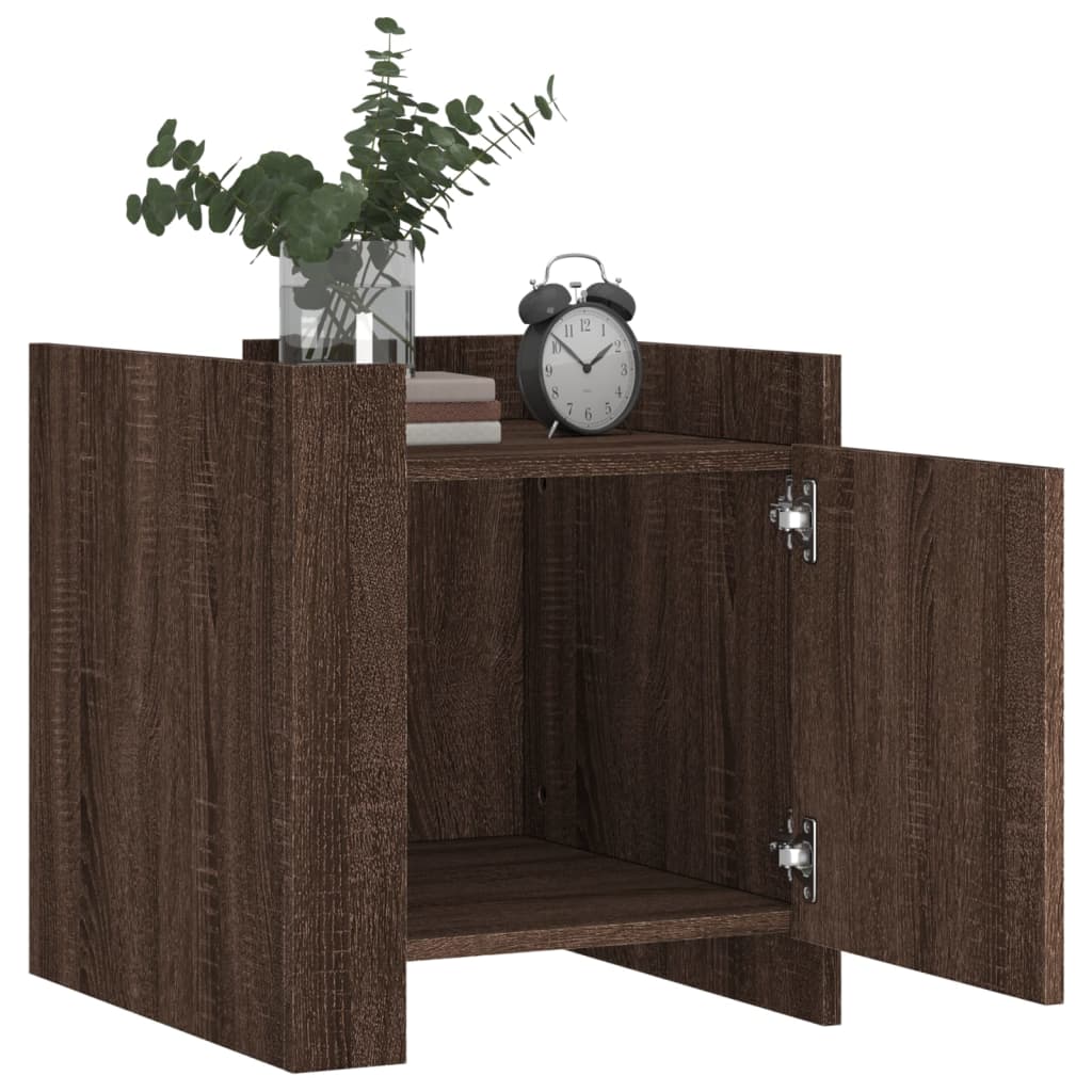 Mesa cabeceira 45x50x50 cm derivados madeira carvalho castanho