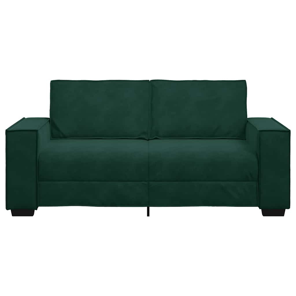Sofá de 2 lugares verde escuro 180x78x84 cm em veludo